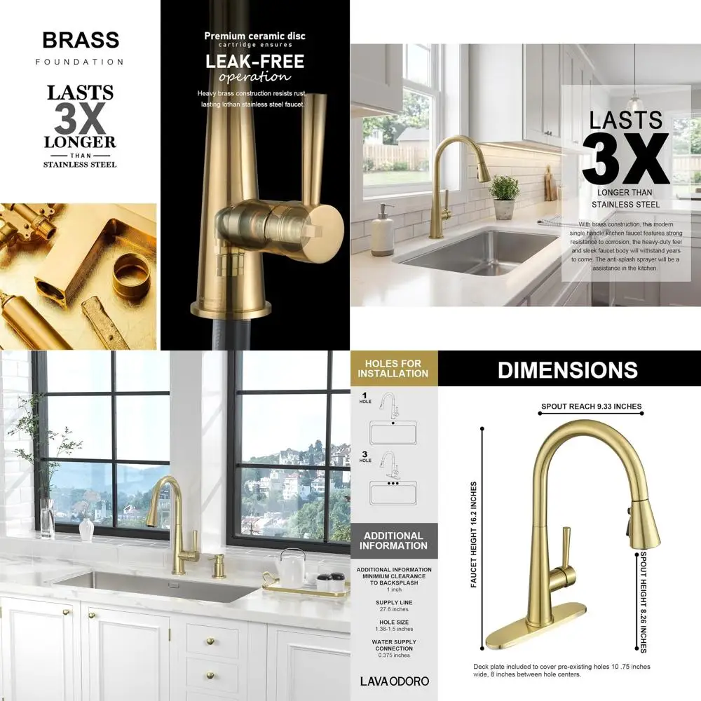 Кухонный смеситель с выдвижным распылителем, одной ручкой, матовое золото, с магнитным креплением и декоративной накладкой на столешницу
Кухонный смеситель с выдвижным распылителем, одной ручкой, матовое золото, с магнитным креплением и декоративной накладкой на столешницу