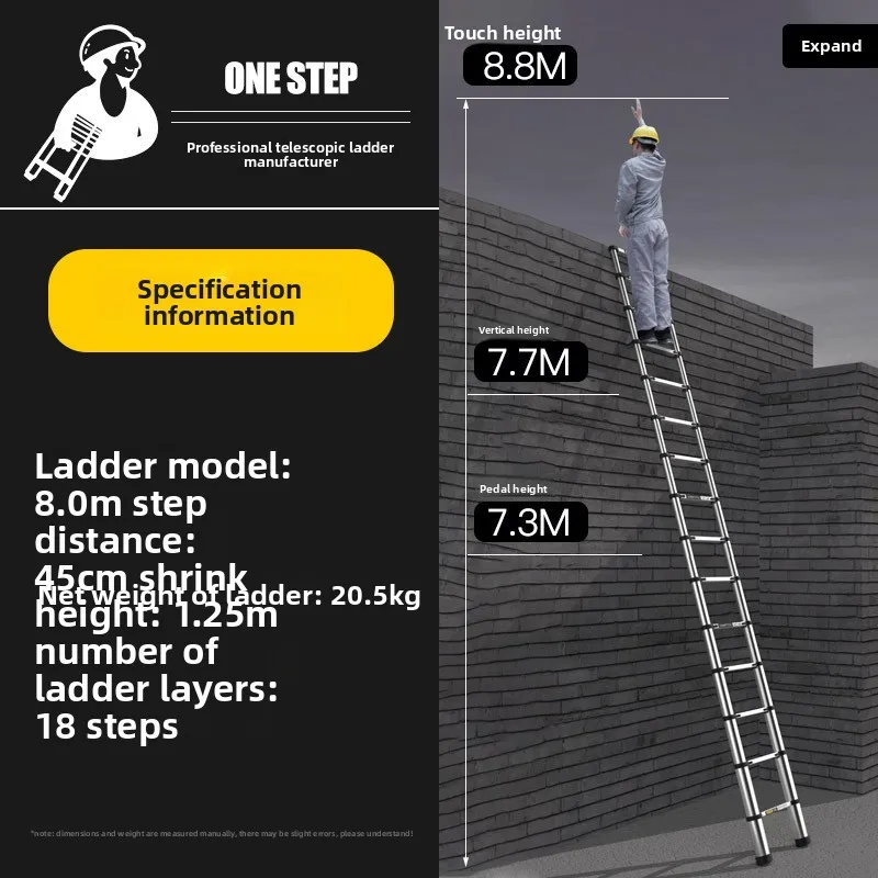 Stable Telescopic ladder Engineering ladder Aluminum alloy lifting and folding 6M straight ladder Shrinking staircase
Stable Telescopic ladder Engineering ladder Aluminum alloy lifting and folding 6M straight ladder Shrinking staircase