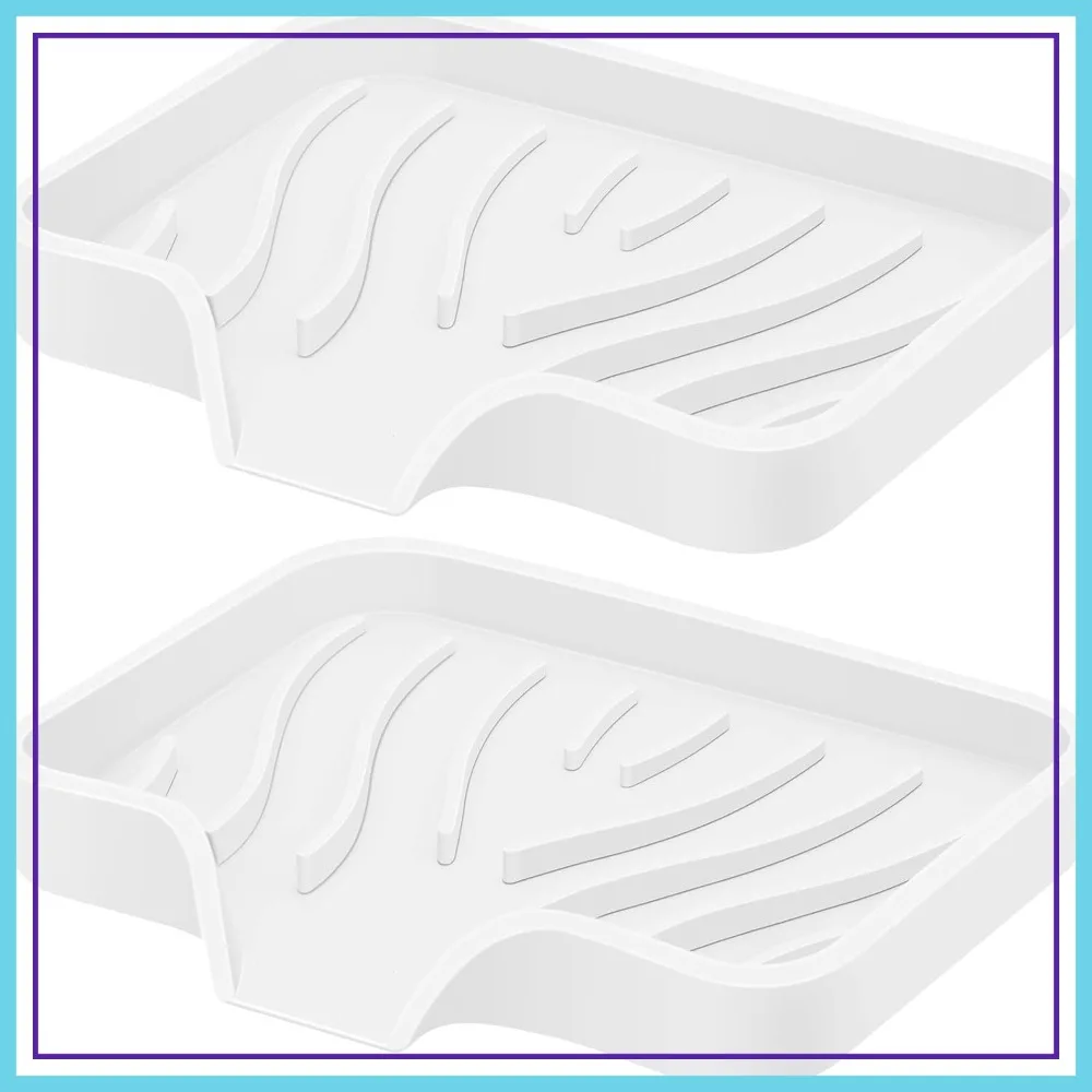 Silicone Soap Dish with Drain, 2 Pack Self Draining Soap Holder for Kitchen Sink & Shower, Flexible Portable Soap Saver, White
Silicone Soap Dish with Drain, 2 Pack Self Draining Soap Holder for Kitchen Sink & Shower, Flexible Portable Soap Saver, White
