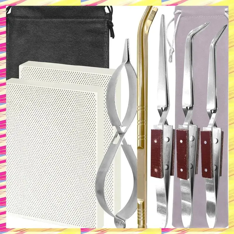 ABJJ 9Pcs Jewelry Soldering Block Kit 2 Honeycomb Blocks 3 Tweezers1 Copper Tong 1 Metal Clip 2 Storage Bag,Soldering
ABJJ 9Pcs Jewelry Soldering Block Kit 2 Honeycomb Blocks 3 Tweezers1 Copper Tong 1 Metal Clip 2 Storage Bag,Soldering