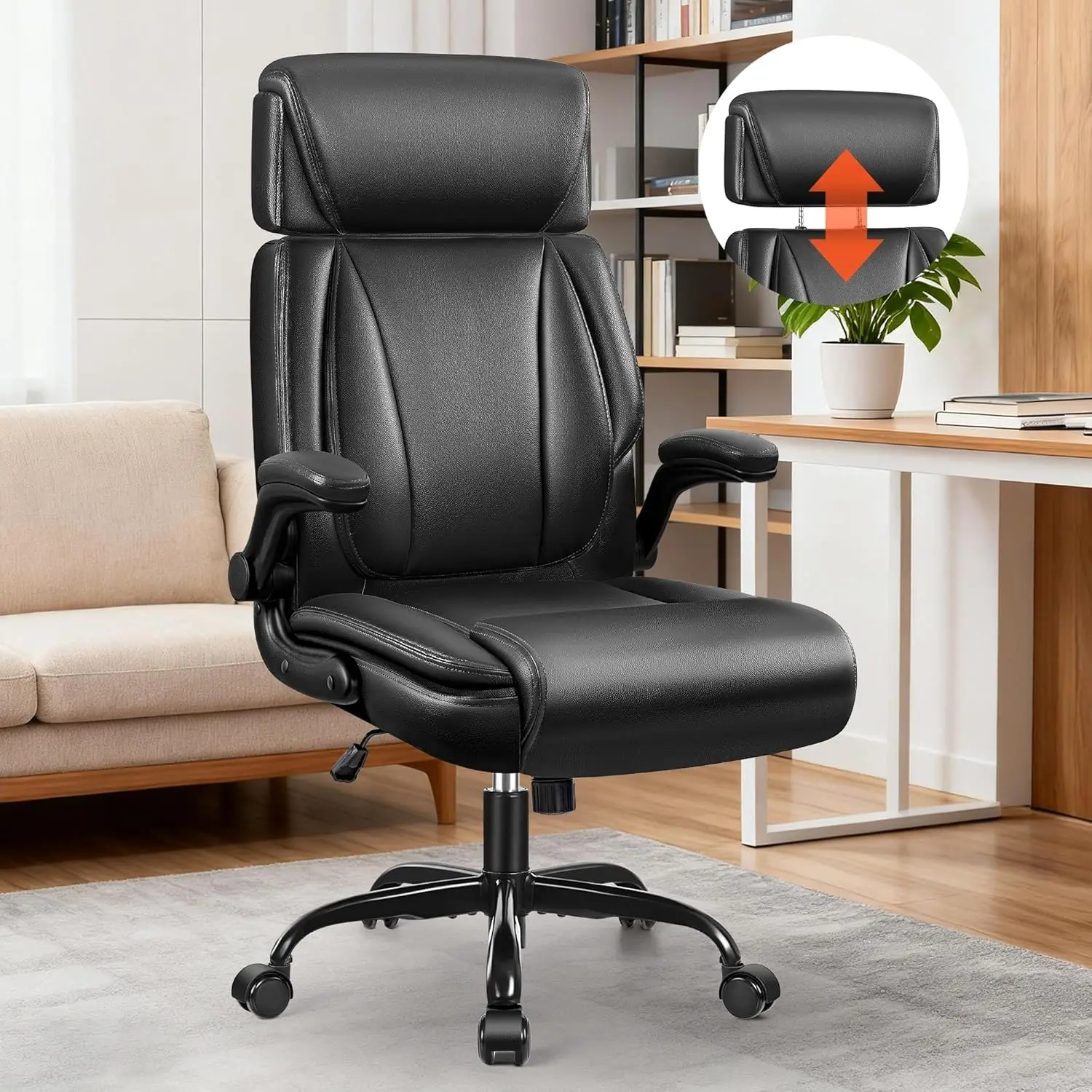 Executive Office Chair with Adjustable Headrest, Ergonomic Desk Chair with Lumbar Support, Big and Tall Computer, Customized
Executive Office Chair with Adjustable Headrest, Ergonomic Desk Chair with Lumbar Support, Big and Tall Computer, Customized