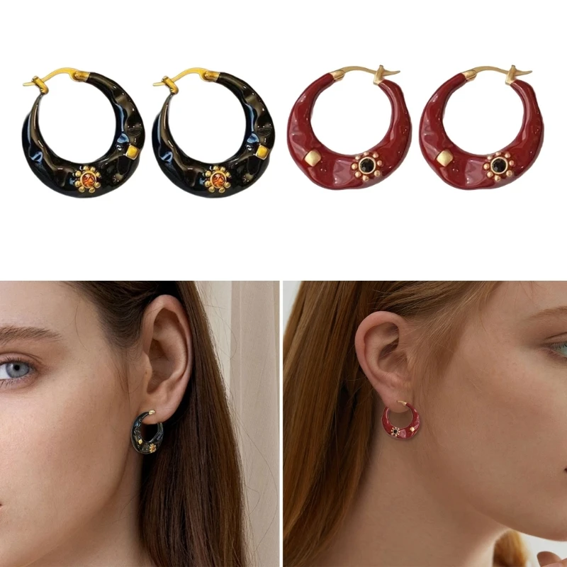 Elegant Enamel Drip Glaze Hoop Earrings Exquisite Ear Accessories Comfortable Ear Buckles Party Jewelry for Women Y08E
Elegant Enamel Drip Glaze Hoop Earrings Exquisite Ear Accessories Comfortable Ear Buckles Party Jewelry for Women Y08E