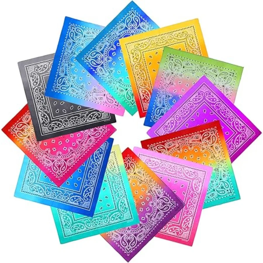 12 Pack Novelty Gradient Cotton Bandanas Paisley Print Head Wrap Handkerchief, Mixed 12 Colors a
12 Pack Novelty Gradient Cotton Bandanas Paisley Print Head Wrap Handkerchief, Mixed 12 Colors a