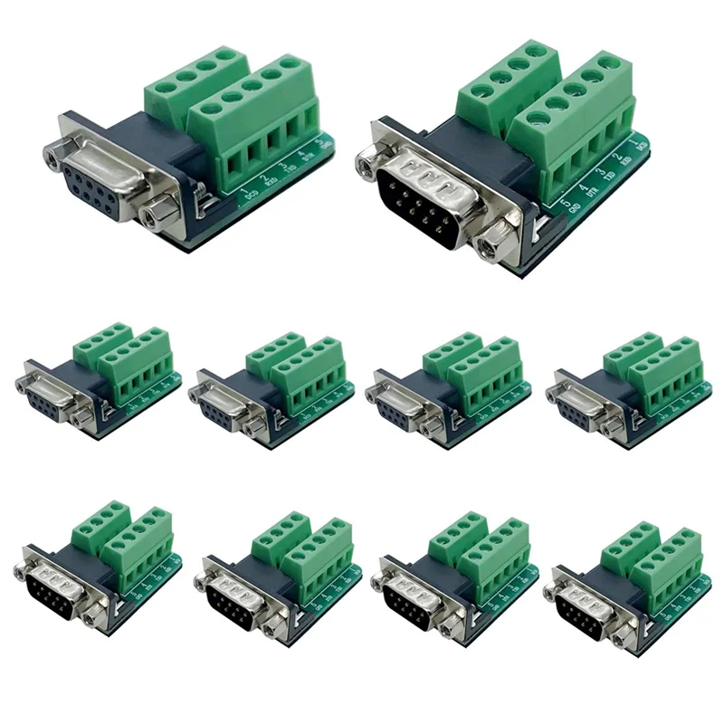 Reliable10pcs DB9 Solderless Connector, RS232 D-SUB Serial To 2 Row 9-Pin Port Terminal Adapter Breakout Board With Nuts 
Reliable10pcs DB9 Solderless Connector, RS232 D-SUB Serial To 2 Row 9-Pin Port Terminal Adapter Breakout Board With Nuts