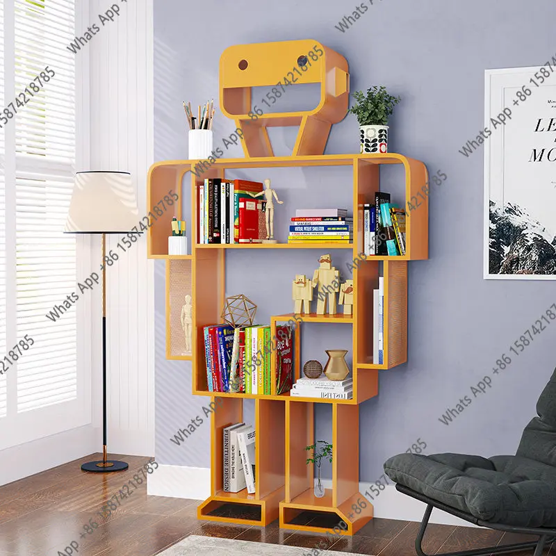 Customized wrought iron children's floor-standing robot bookshelf magazine toy storage rack school kindergarten shape shelf
Customized wrought iron children's floor-standing robot bookshelf magazine toy storage rack school kindergarten shape shelf