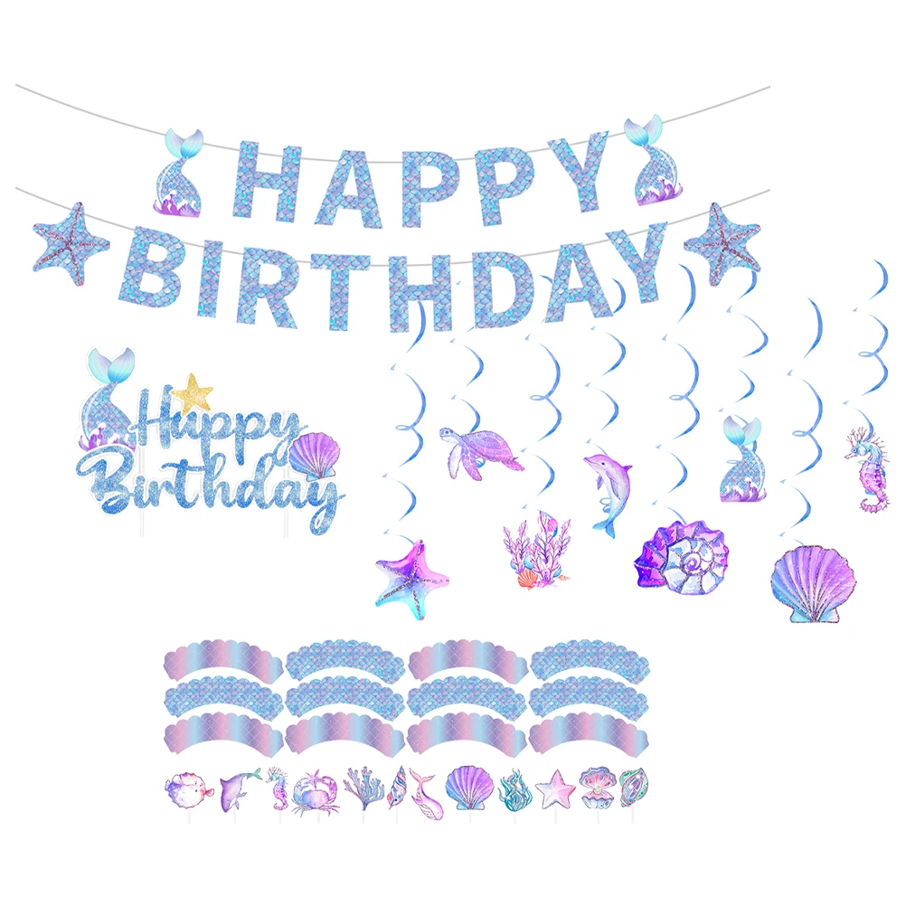 1 set 1 Set Mermaid Theme Birthday Banner Hanging Pendants Cake Picks Wrappers Ocean Party Decorations Cupcake Toppers Birthday
1 set 1 Set Mermaid Theme Birthday Banner Hanging Pendants Cake Picks Wrappers Ocean Party Decorations Cupcake Toppers Birthday