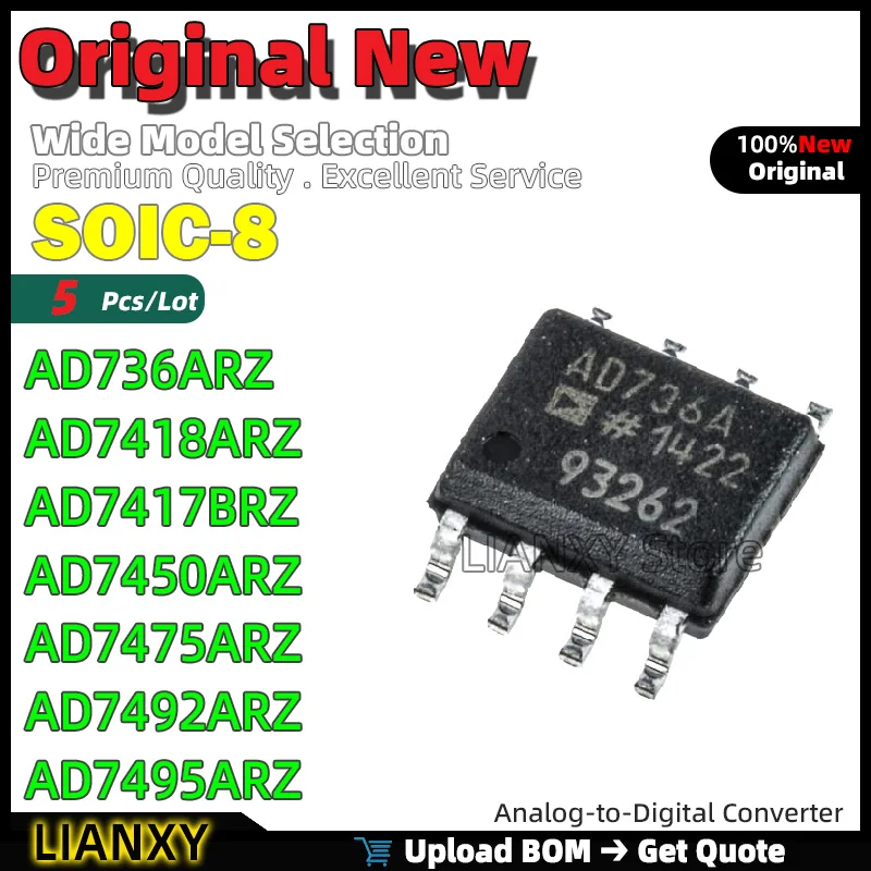 SOIC-8 AD736ARZ AD7418ARZ AD7417BRZ AD7450ARZ AD7475ARZ AD7492ARZ AD7495ARZ AD7541AKRZ Аналого-цифровой преобразователь Новый
SOIC-8 AD736ARZ AD7418ARZ AD7417BRZ AD7450ARZ AD7475ARZ AD7492ARZ AD7495ARZ AD7541AKRZ Аналого-цифровой преобразователь Новый