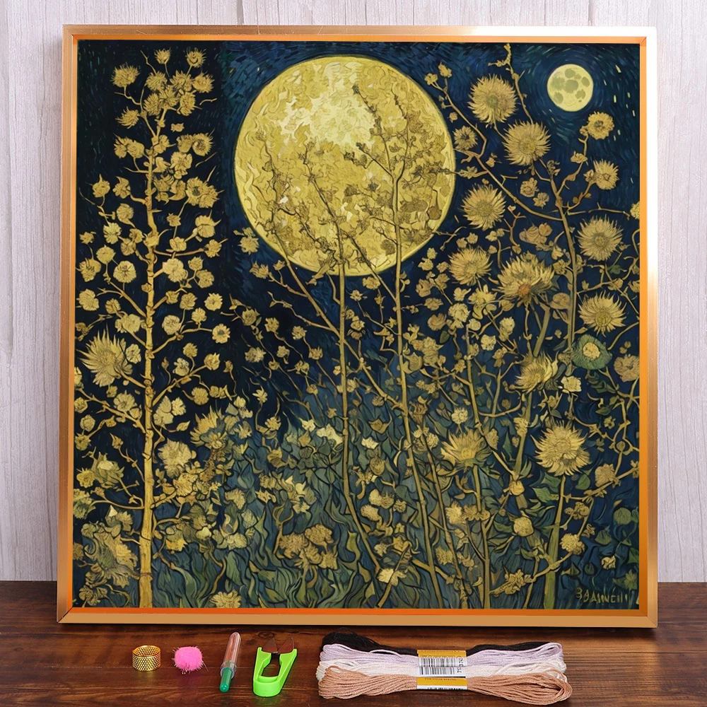Scenery Moon Night Cross Stitch DIY Embroidery Complete Kit Handiwork Needlework Painting Sewing Sales Jewelry Promotions
Scenery Moon Night Cross Stitch DIY Embroidery Complete Kit Handiwork Needlework Painting Sewing Sales Jewelry Promotions