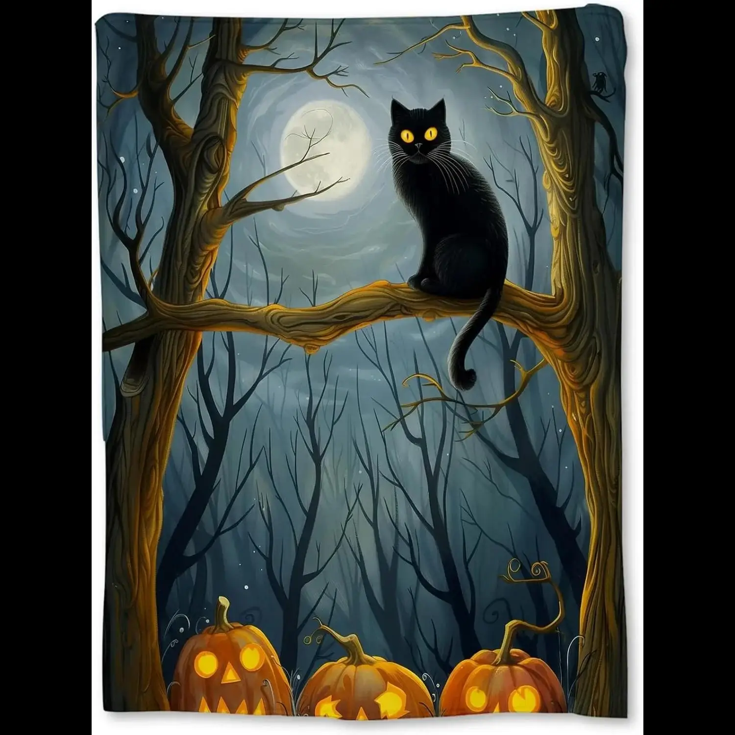 Spooky Halloween Throw Blanket Black Cat Pumpkin Ghost Skull Print for Decor Couch Bed Car Home Camping AllSeason
Spooky Halloween Throw Blanket Black Cat Pumpkin Ghost Skull Print for Decor Couch Bed Car Home Camping AllSeason