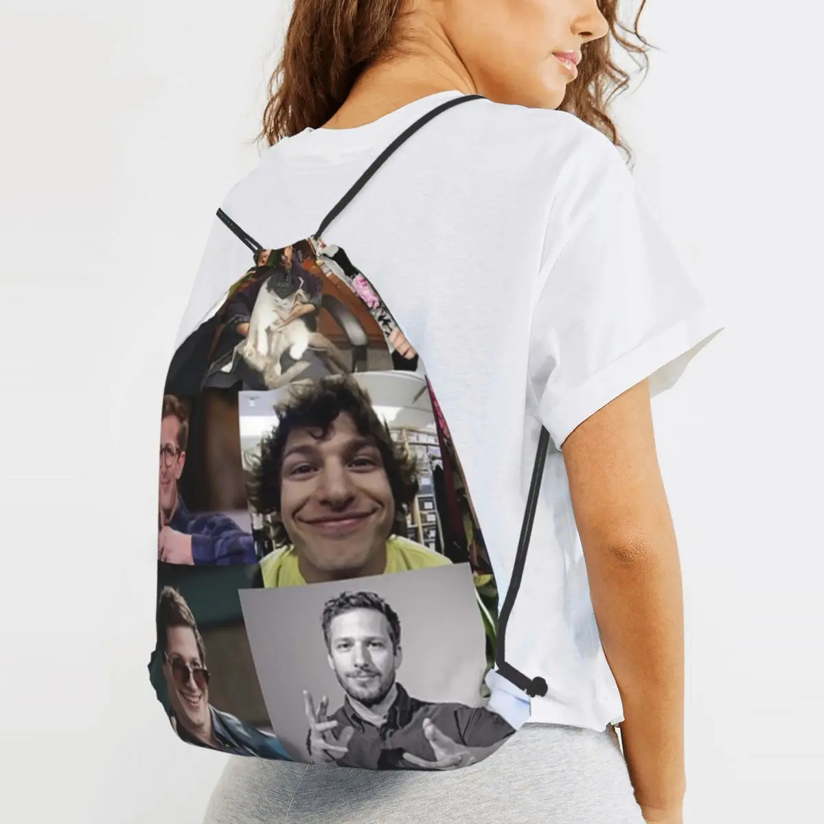 Andy Samberg (jake Peralta) Pic Collage Backpacks Portable Drawstring Bags Sundries Bag Book Bags for Travel School
Andy Samberg (jake Peralta) Pic Collage Backpacks Portable Drawstring Bags Sundries Bag Book Bags for Travel School