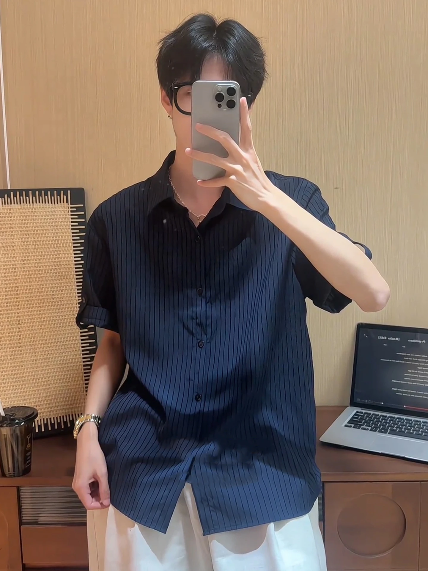 Light Blue Ice Silk Stripe Short Sleeve Men's Shirt Summer Casual Loose Fit Breathable Comfortable Polyester Nylon Blend
Light Blue Ice Silk Stripe Short Sleeve Men's Shirt Summer Casual Loose Fit Breathable Comfortable Polyester Nylon Blend