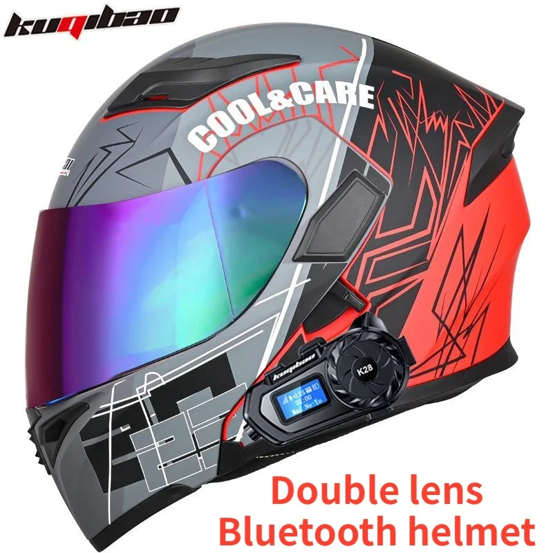KUQIBAO Motorcycle Bluetooth Helmet Anti Fog Full Face Helmet Double Lens Flip Helmet Four Season Universal
KUQIBAO Motorcycle Bluetooth Helmet Anti Fog Full Face Helmet Double Lens Flip Helmet Four Season Universal