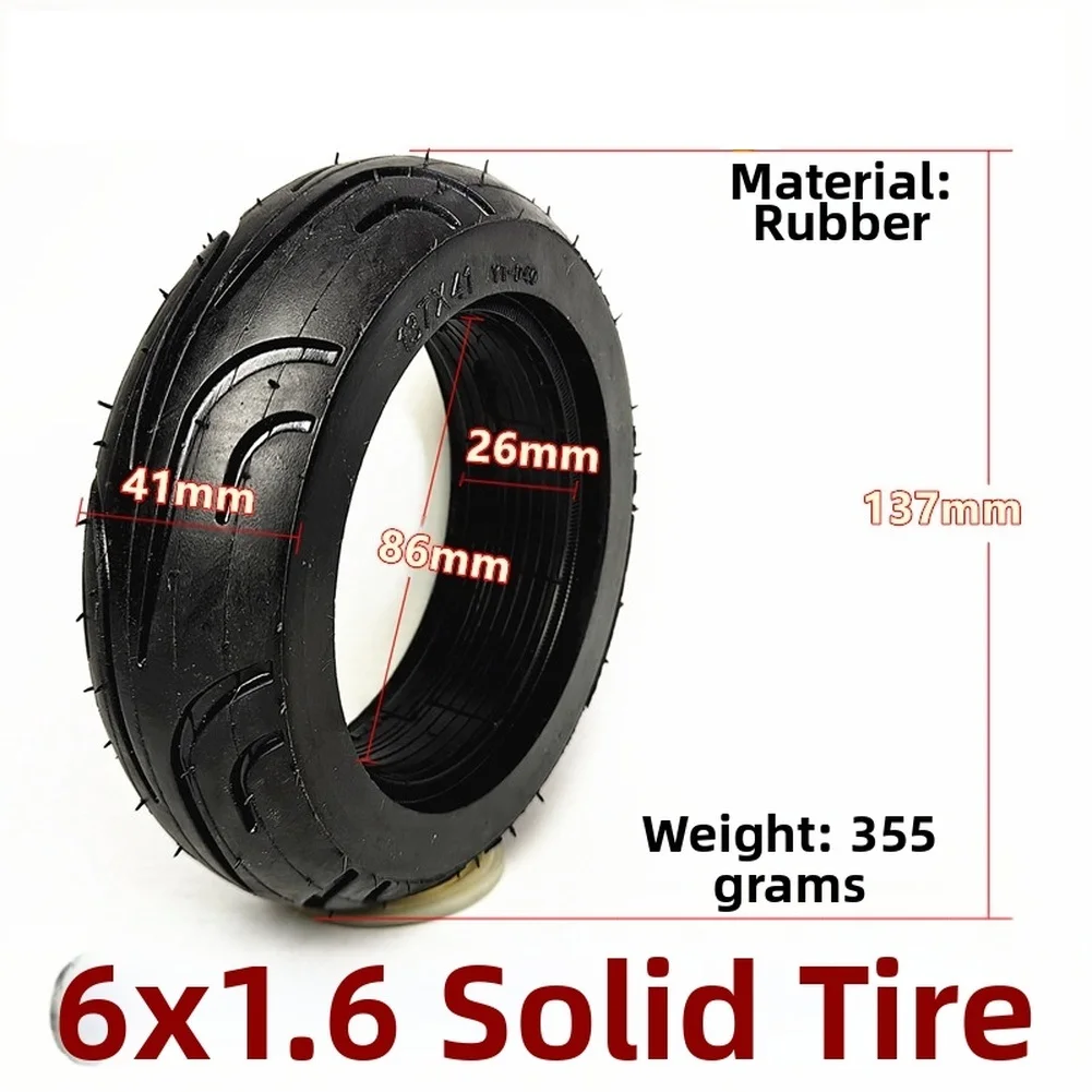 Puncture-proof Wheel 6x1.6 Solid Tire City Commuting 355 Grams Puncture Proof Scooter Tire Puncture-proof Design
Puncture-proof Wheel 6x1.6 Solid Tire City Commuting 355 Grams Puncture Proof Scooter Tire Puncture-proof Design