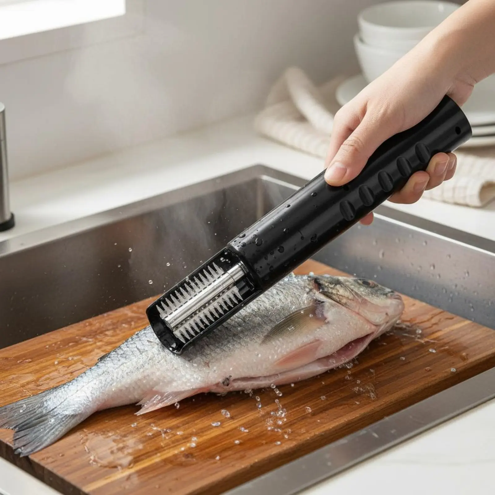 Electric Seafood Scaler Easy Use Cordless Seafood Descaler Cordless Scale Remover Shielded Cover Seafood Tool Non-Slip Grip
Electric Seafood Scaler Easy Use Cordless Seafood Descaler Cordless Scale Remover Shielded Cover Seafood Tool Non-Slip Grip