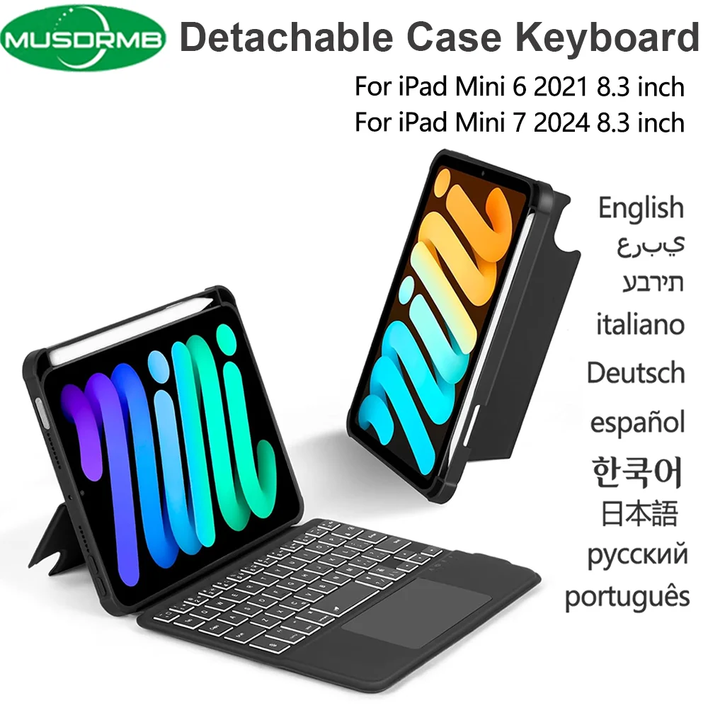 2in1 Detachable Case Keyboard for iPad Mini 7th Generation A17 Pro Mini 6 6th Gen Shockproof Cover Trackpad Backlit Keyboard
2in1 Detachable Case Keyboard for iPad Mini 7th Generation A17 Pro Mini 6 6th Gen Shockproof Cover Trackpad Backlit Keyboard