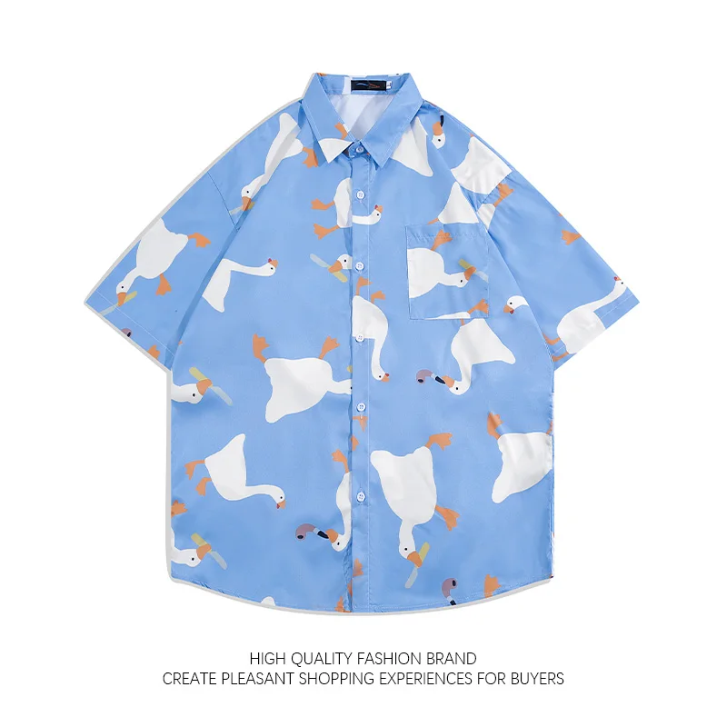 Summer Personality Shirt Grunge Men Women Casual White Goose Full Print Shirt Male Cute Cartoon Street Youth Short Sleeve Blouse
Summer Personality Shirt Grunge Men Women Casual White Goose Full Print Shirt Male Cute Cartoon Street Youth Short Sleeve Blouse