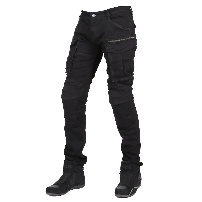 Locomotive riding pants men's and women's motorcycle tooling casual slim-fit pure black jeans
Locomotive riding pants men's and women's motorcycle tooling casual slim-fit pure black jeans