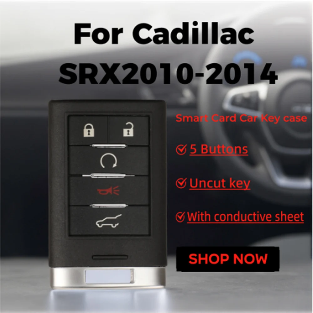 Jingyuqin для Cadillac SRX 2010-2014, 5-кнопочный сменный корпус смарт-карты, удаленный автомобильный ключ с проводящим листом и необрезанным лезвием
Jingyuqin для Cadillac SRX 2010-2014, 5-кнопочный сменный корпус смарт-карты, удаленный автомобильный ключ с проводящим листом и необрезанным лезвием