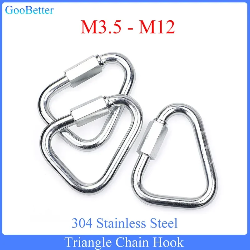 Triangle Chain Hook M3.5 M4 M5 M6 M8 M10 M12 Stainless Steel Quick Links Carabiner Locking Clip for Trailer,Swing,Hammocks,Cable
Triangle Chain Hook M3.5 M4 M5 M6 M8 M10 M12 Stainless Steel Quick Links Carabiner Locking Clip for Trailer,Swing,Hammocks,Cable