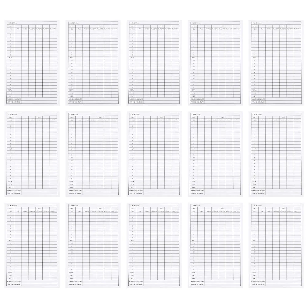 40pcs Golf Scorecards Coated Paper Durable Weather Resistant Portable Score Recording Sheets for Tournament Practice Golf
40pcs Golf Scorecards Coated Paper Durable Weather Resistant Portable Score Recording Sheets for Tournament Practice Golf