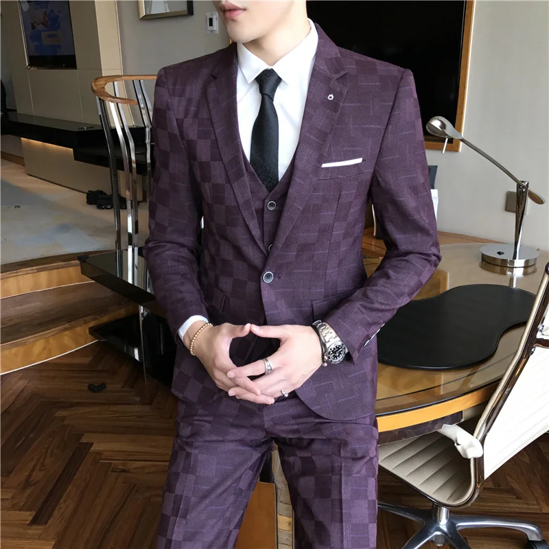 Men business (suit waistcoat and trousers) fashion casual professional fit gentleman groom best man wedding dress three pieces
Men business (suit waistcoat and trousers) fashion casual professional fit gentleman groom best man wedding dress three pieces