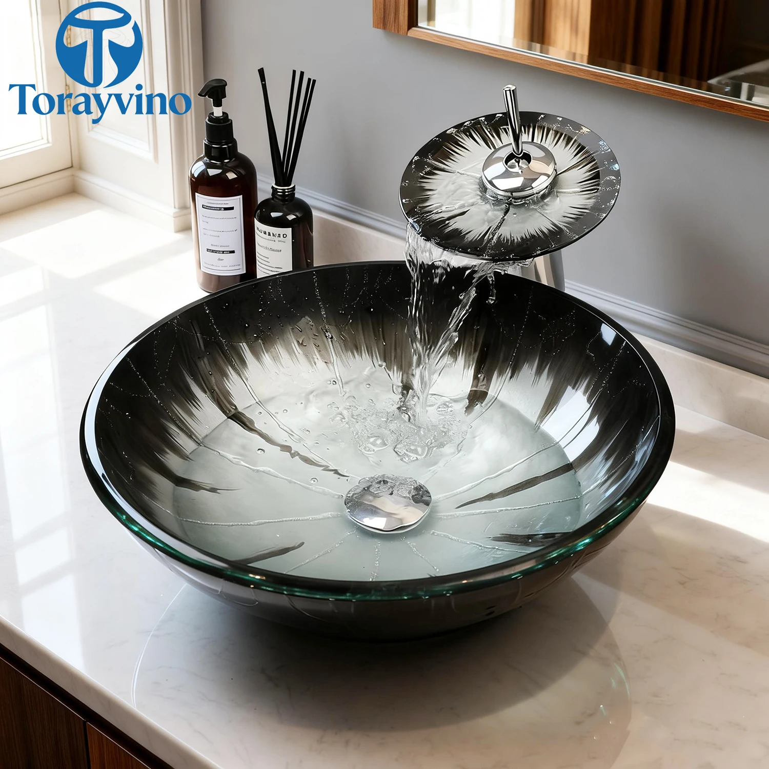 Torayvino Bathroom Sink Washbasin Round Tempered Glass Lavatory Bath Brass Set Faucet Mixer & Tap W/ Chrome Round Basin Tap
Torayvino Bathroom Sink Washbasin Round Tempered Glass Lavatory Bath Brass Set Faucet Mixer & Tap W/ Chrome Round Basin Tap