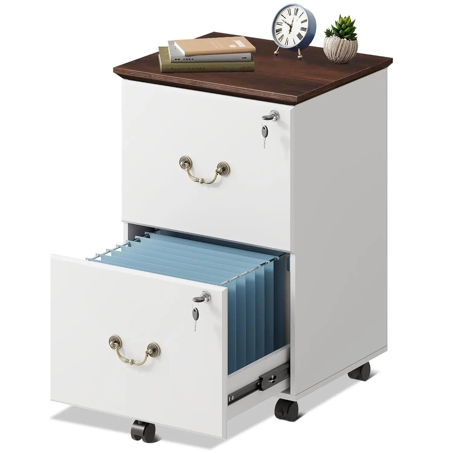 File Cabinet 2-Drawer, Small Office Furniture with Lock, Rolling Under Desk Filing Cabinet for Home Office, White, Customized
File Cabinet 2-Drawer, Small Office Furniture with Lock, Rolling Under Desk Filing Cabinet for Home Office, White, Customized