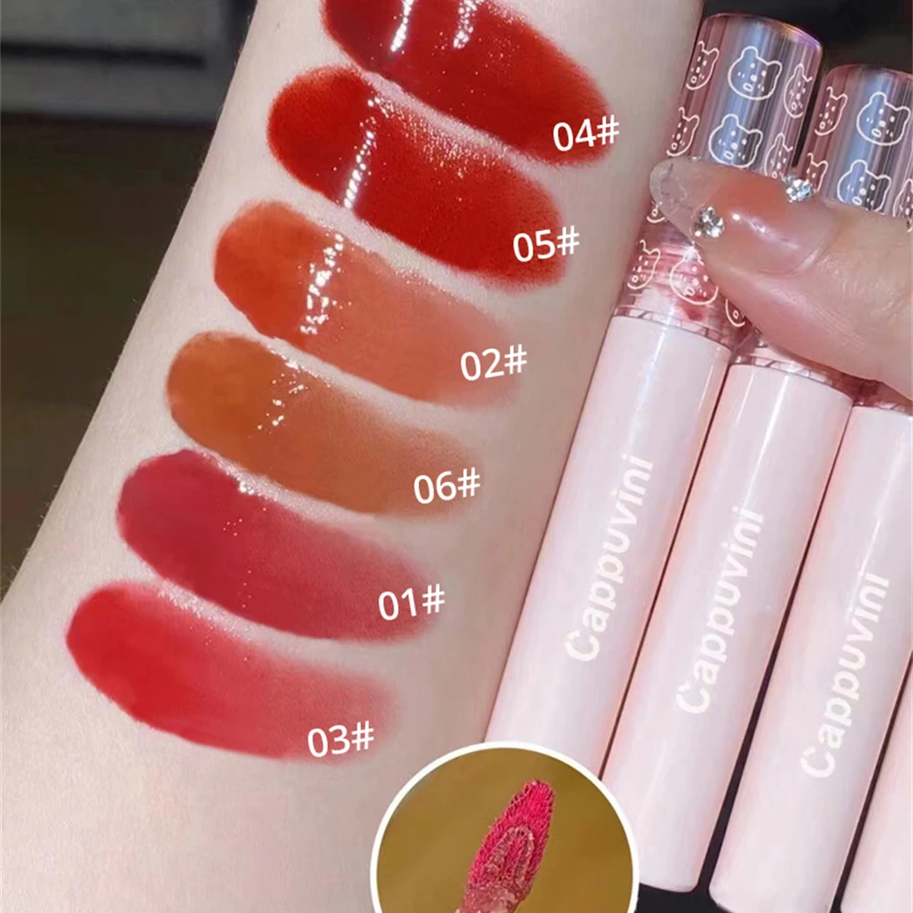 Mirror Lip Glaze Watery Lip Gloss Waterproof Moisturize Sexy Red Lip Tint Lipstick Lasting Non-stick Cup Lip Gloss Cosmetics