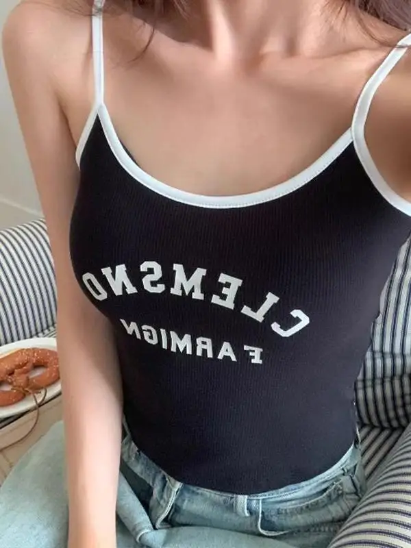 Топ с бюстгальтером на бретельках с буквенным принтом, женская летняя верхняя одежда, внутренняя основа, топ-труба, жилет, красивый боди из детали Ba
Топ с бюстгальтером на бретельках с буквенным принтом, женская летняя верхняя одежда, внутренняя основа, топ-труба, жилет, красивый боди из детали Ba
