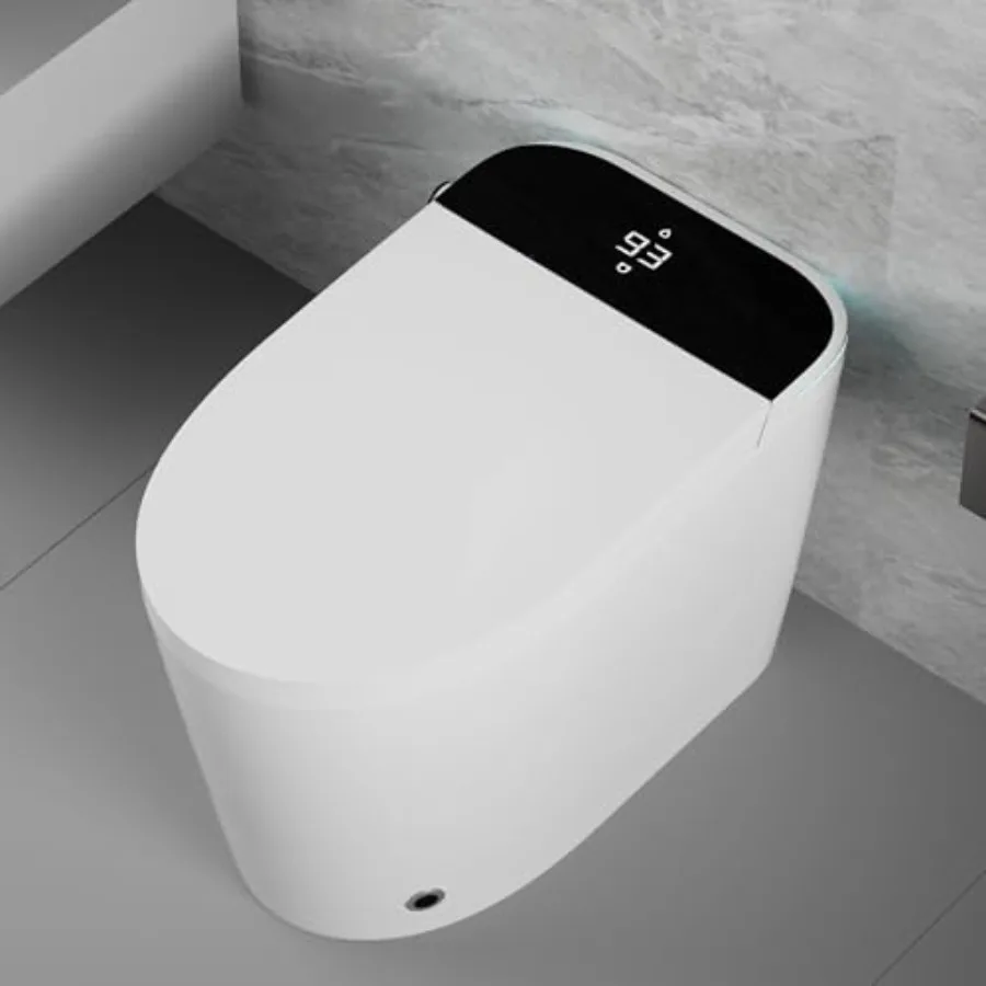 Smart toilet for home use, ceramic material, matte black finish, tankless design with heated seat, auto open/close, built-in bi
Smart toilet for home use, ceramic material, matte black finish, tankless design with heated seat, auto open/close, built-in bi