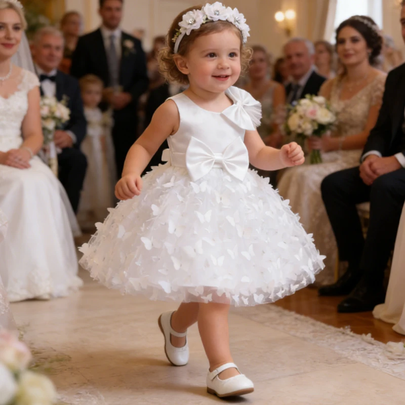 White Dress For Girls Wedding Bowknot Butterfly Tutu Dress Infant Toddler Flower Girls 1st Birthday Party Dresses With Headband
White Dress For Girls Wedding Bowknot Butterfly Tutu Dress Infant Toddler Flower Girls 1st Birthday Party Dresses With Headband