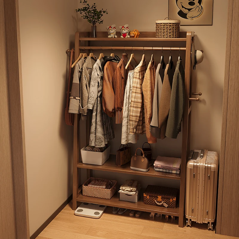 Solid wood coat Floor-to-ceiling bedroom hanger Household multi-layer Room simple clothes Bedside storage rack
Solid wood coat Floor-to-ceiling bedroom hanger Household multi-layer Room simple clothes Bedside storage rack