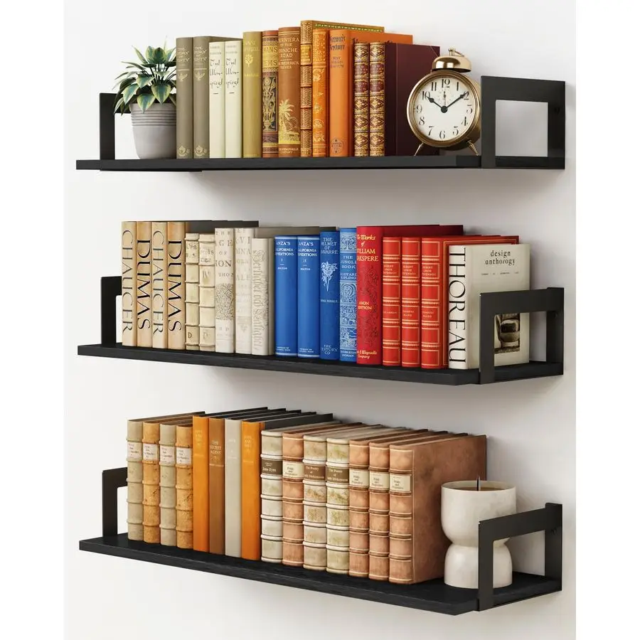 Harwaya 24 Inch Floating Shelves for Wall Set of 3, Wall Mounted Bookshelf, 8 Inches Deep Hanging Book Shelves for Living Room
Harwaya 24 Inch Floating Shelves for Wall Set of 3, Wall Mounted Bookshelf, 8 Inches Deep Hanging Book Shelves for Living Room