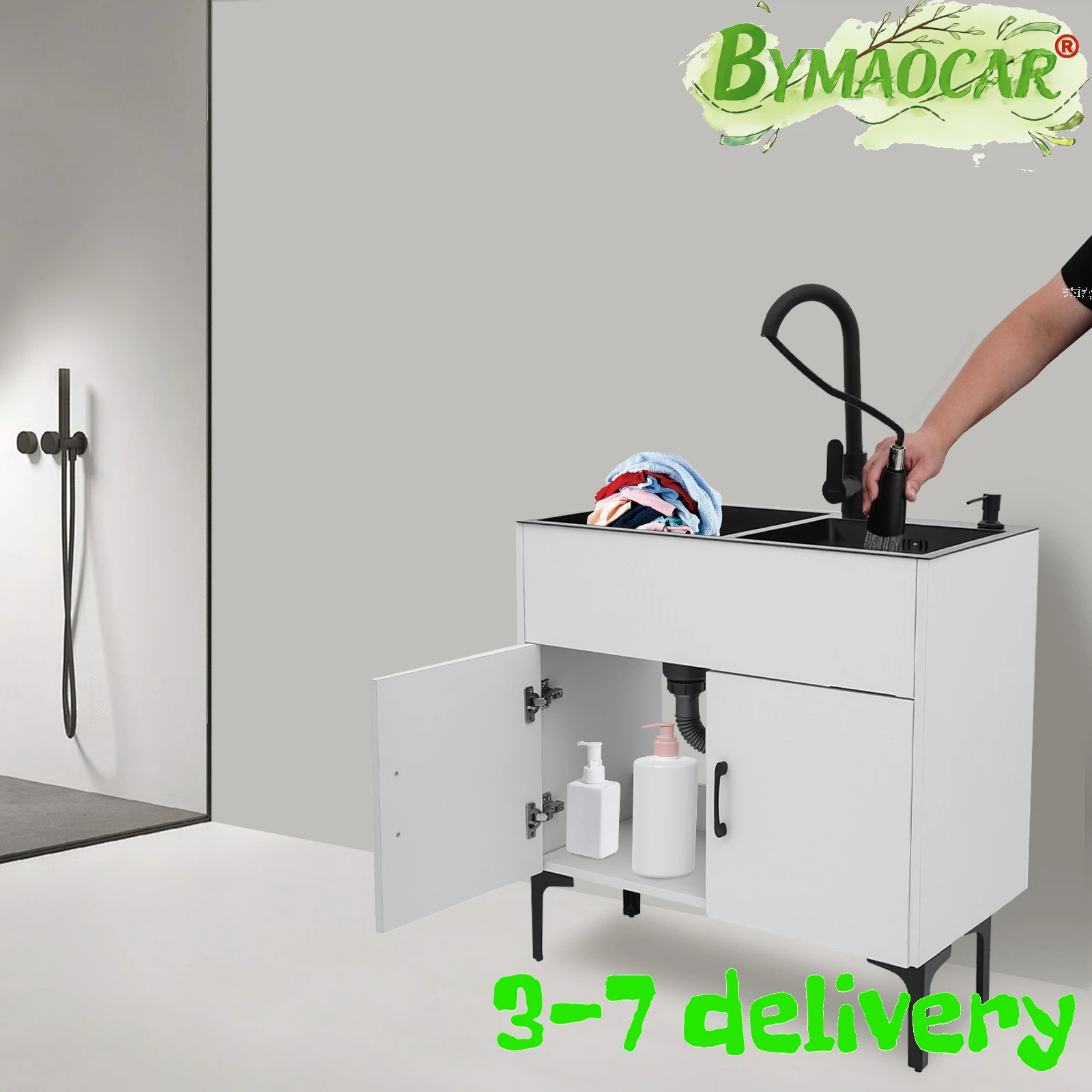 Laundry Sink, Utility Tub with Pull Down Faucet, 75x41cm Double Basin Cabinet, Stainless Steel Kitchen Room with Drain Rack Kit
Laundry Sink, Utility Tub with Pull Down Faucet, 75x41cm Double Basin Cabinet, Stainless Steel Kitchen Room with Drain Rack Kit