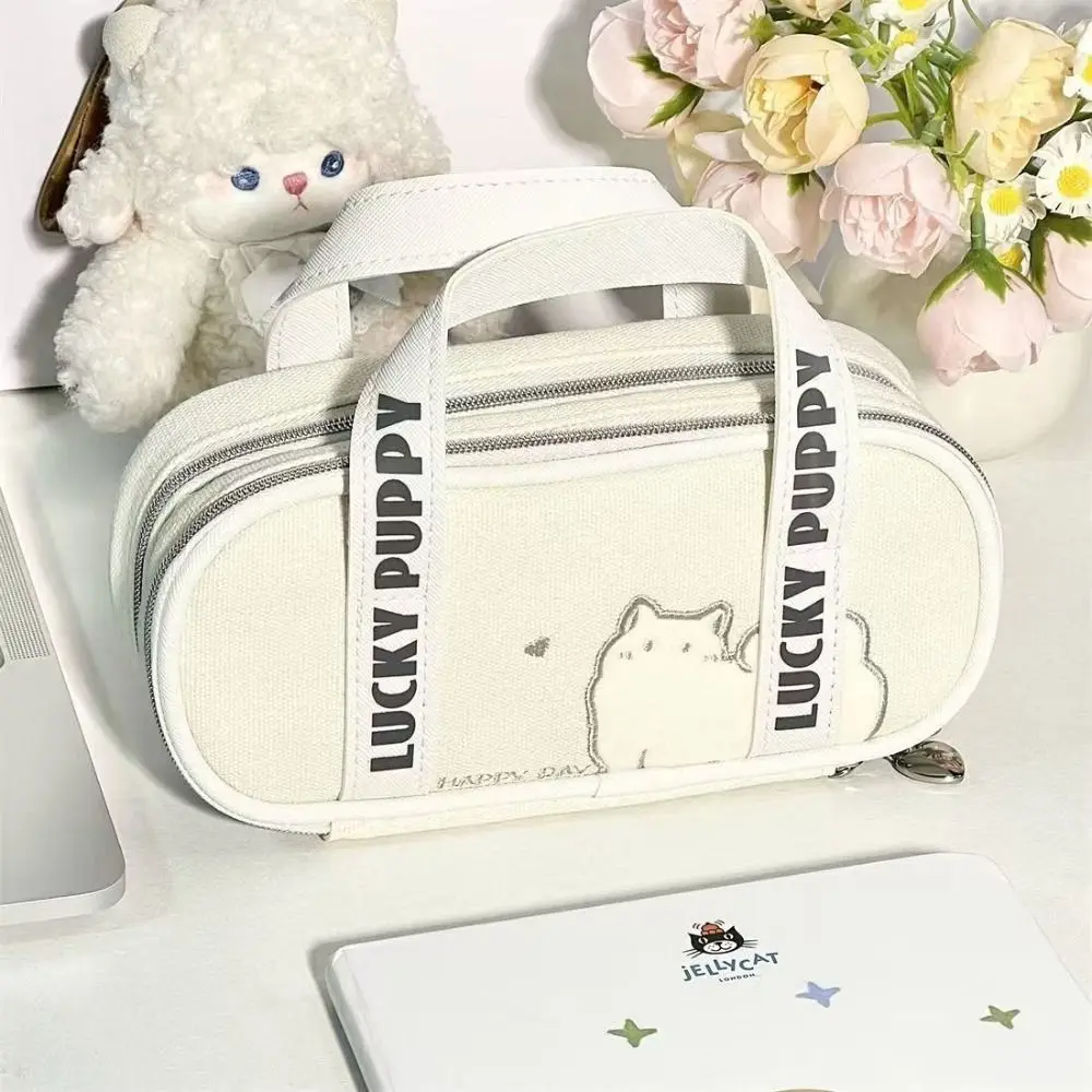 Cartoon Cat Embroidery Pen Bag Handheld Multilayer Pencil Case Big Capacity Pencil Box Student Gift
Cartoon Cat Embroidery Pen Bag Handheld Multilayer Pencil Case Big Capacity Pencil Box Student Gift
