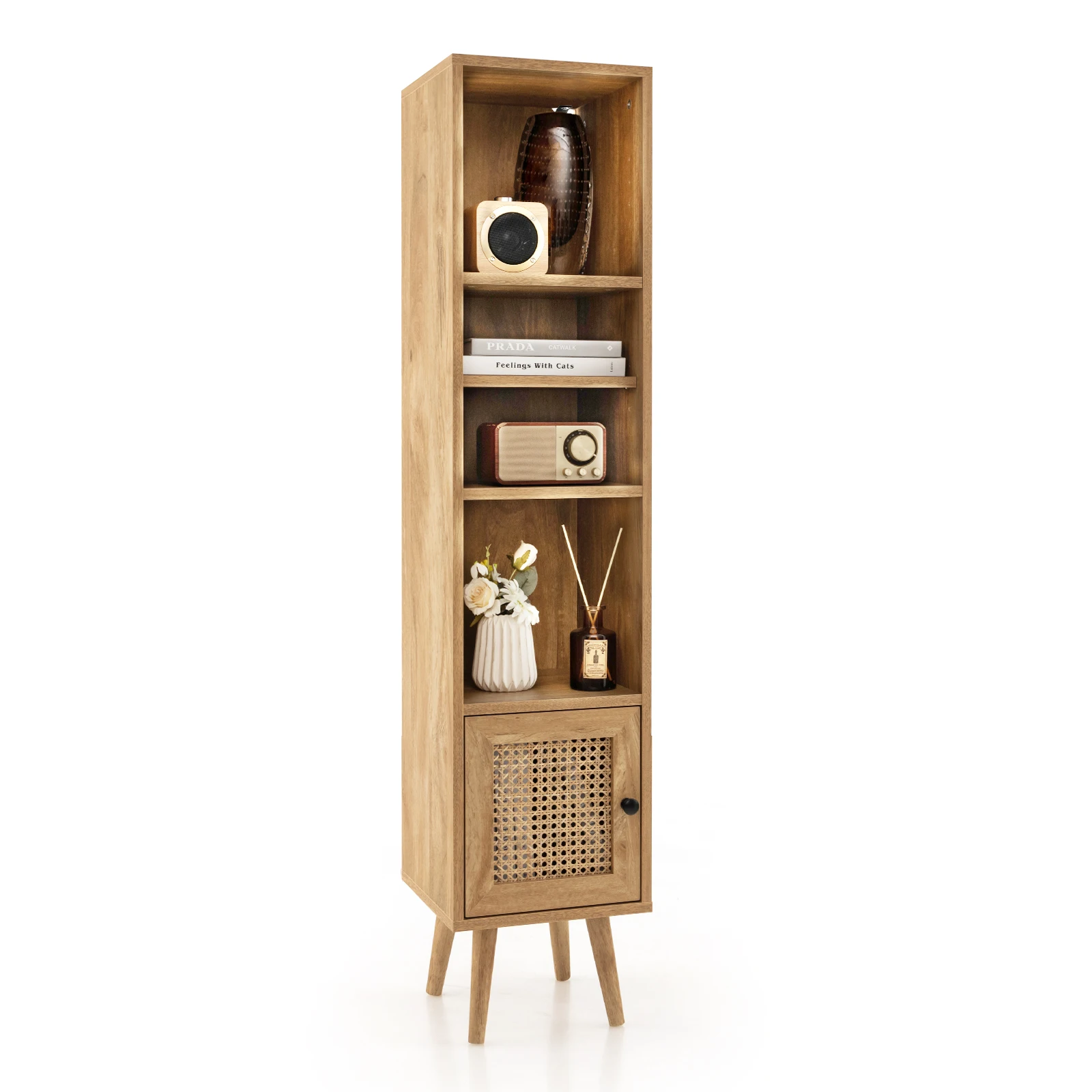 Rattan Storage Cabinet Freestanding Slim Organizer Wood Display Rack Living Room
Rattan Storage Cabinet Freestanding Slim Organizer Wood Display Rack Living Room