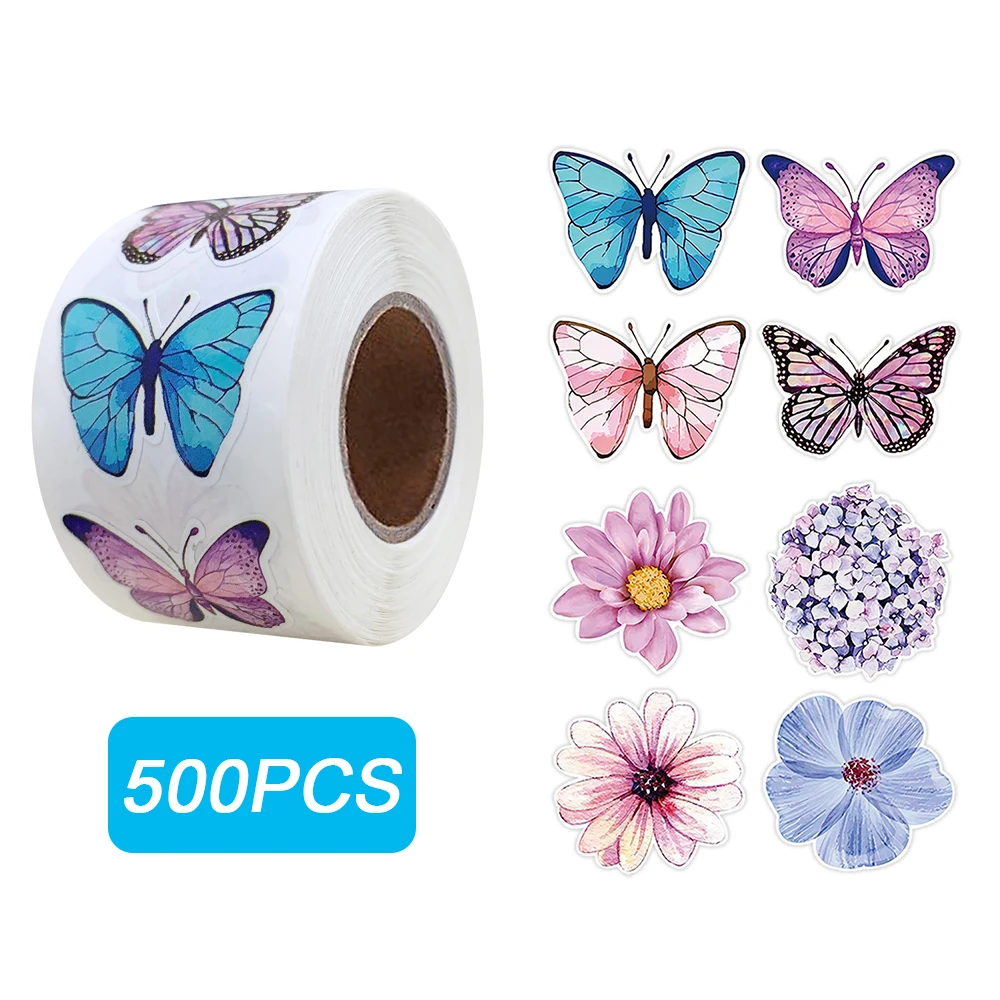 500pcs/roll Butterfly and Flower Cartoon Stickers Aesthetic Graffiti Decals DIY Scrapbook Luggage Phone Sealing Labels Sticker
500pcs/roll Butterfly and Flower Cartoon Stickers Aesthetic Graffiti Decals DIY Scrapbook Luggage Phone Sealing Labels Sticker