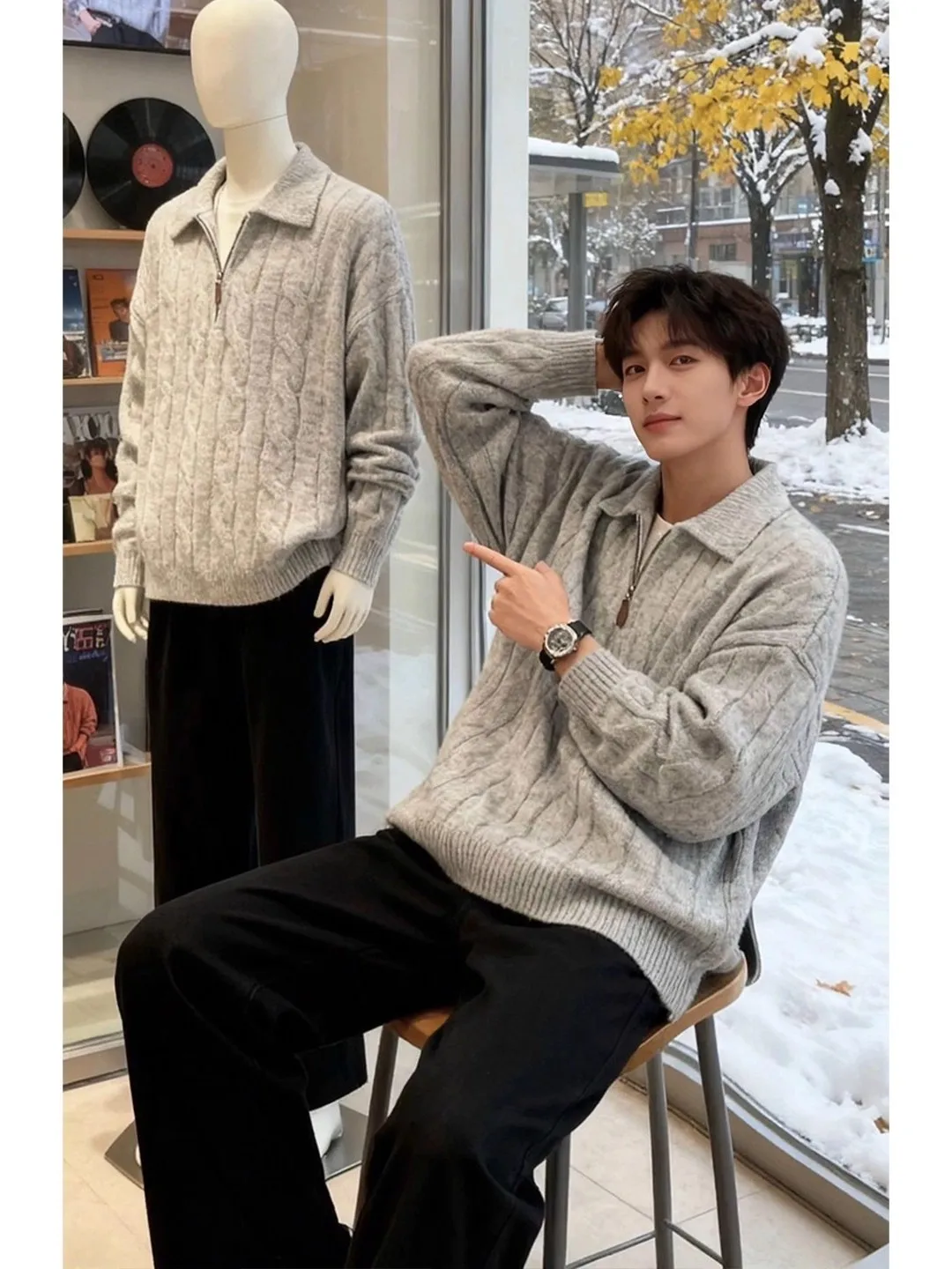 Мужской вязаный свитер на молнии, осенне-зимний, в корейском стиле, базовый слой, Haome Cleanfit Vibe Knitwear
Мужской вязаный свитер на молнии, осенне-зимний, в корейском стиле, базовый слой, Haome Cleanfit Vibe Knitwear