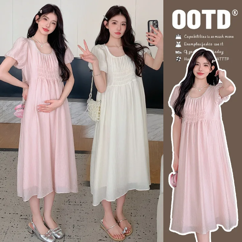 Pregnant Women's Summer Dress Short Sleeved Plus Size 2025 New Sweet Pearl Design Sense Fashionable Pregnant Women's Dress
Pregnant Women's Summer Dress Short Sleeved Plus Size 2025 New Sweet Pearl Design Sense Fashionable Pregnant Women's Dress