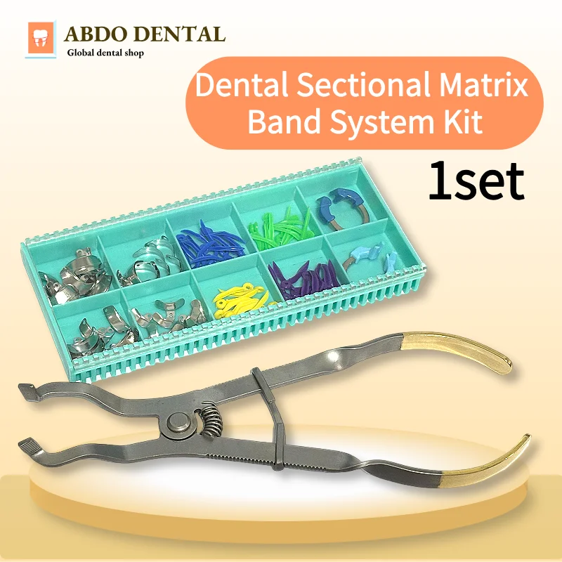 Dental Sectional Matrix Band Kit M4 Matrix Ring Forceps Clamps Wedges Set for Restorative Dentistry
Dental Sectional Matrix Band Kit M4 Matrix Ring Forceps Clamps Wedges Set for Restorative Dentistry
