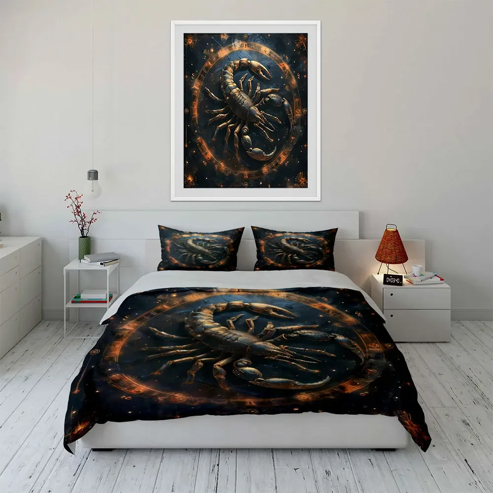 "Zodiac Scorpion Art Set" Multiple sizes kid's and adults' bedroom Exquisite 3PC bedding set, gift
"Zodiac Scorpion Art Set" Multiple sizes kid's and adults' bedroom Exquisite 3PC bedding set, gift