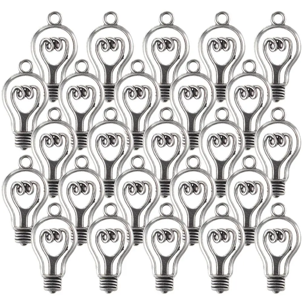 100 Pcs Light Bulb Pendant Charms Silver Alloy Vintage Ornaments for DIY Projects 31x17mm Jewelry Accessories Pendulum
100 Pcs Light Bulb Pendant Charms Silver Alloy Vintage Ornaments for DIY Projects 31x17mm Jewelry Accessories Pendulum