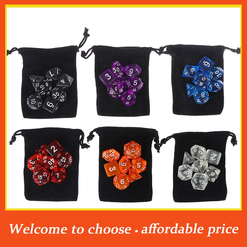 TH 1pc new Colour 7 piece polyhedral set cloud drop translucent teal rpg dnd with dice bag
TH 1pc new Colour 7 piece polyhedral set cloud drop translucent teal rpg dnd with dice bag