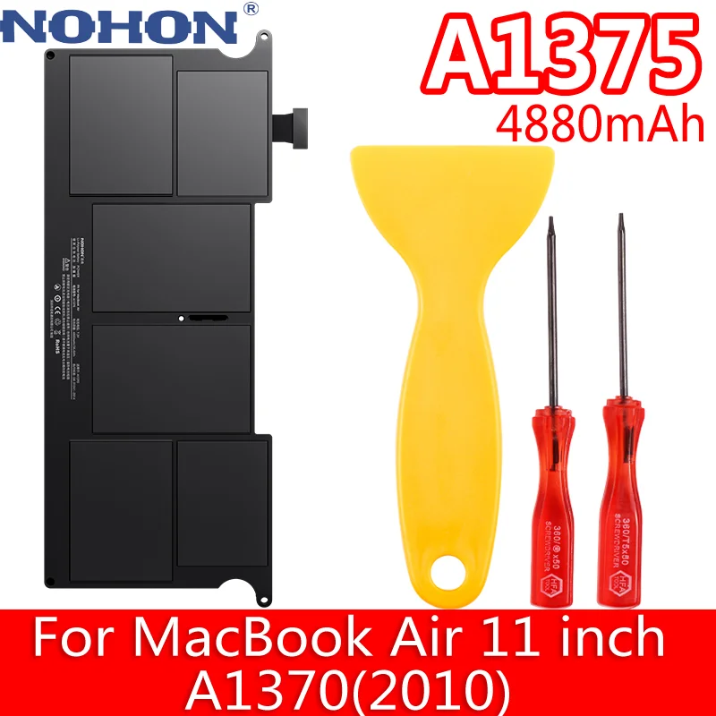 Аккумулятор NOHON A1375 для APPLE Macbook Air, 11 дюймов, 2010, 4880 мАч, 7,3 В
Аккумулятор NOHON A1375 для APPLE Macbook Air, 11 дюймов, 2010, 4880 мАч, 7,3 В
