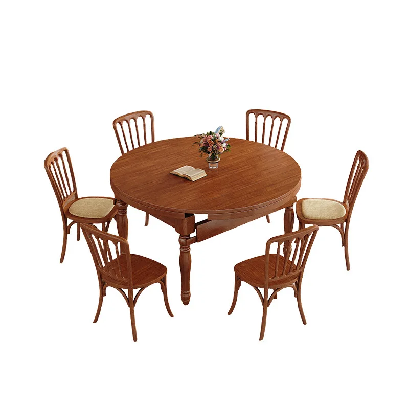 Medieval solid wood dining table household retro round table retractable square and round dual-purpose household small apartment
Medieval solid wood dining table household retro round table retractable square and round dual-purpose household small apartment