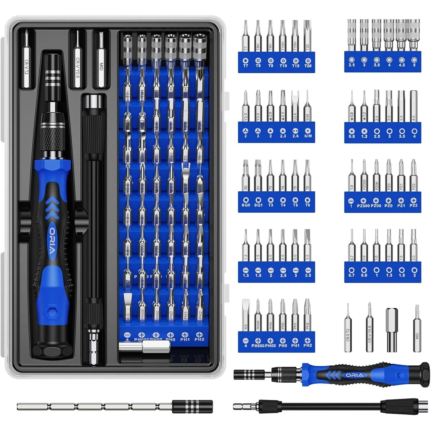 61 In 1 Precision Screwdriver Set With 57 Bits, Portable Repair Tool Kit With Extension Rod For Smartphone PC Watch Toys, Blue
61 In 1 Precision Screwdriver Set With 57 Bits, Portable Repair Tool Kit With Extension Rod For Smartphone PC Watch Toys, Blue