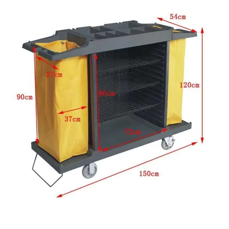 Quiet Design Surface Easy to Clean up Cleaning Trolley with Two Brake Casters Housekeeping Cart
Quiet Design Surface Easy to Clean up Cleaning Trolley with Two Brake Casters Housekeeping Cart