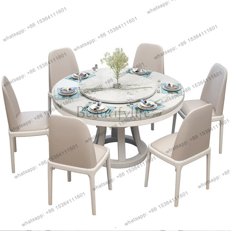 Marble dining table with turntable Modern simple household solid wood furniture
Marble dining table with turntable Modern simple household solid wood furniture