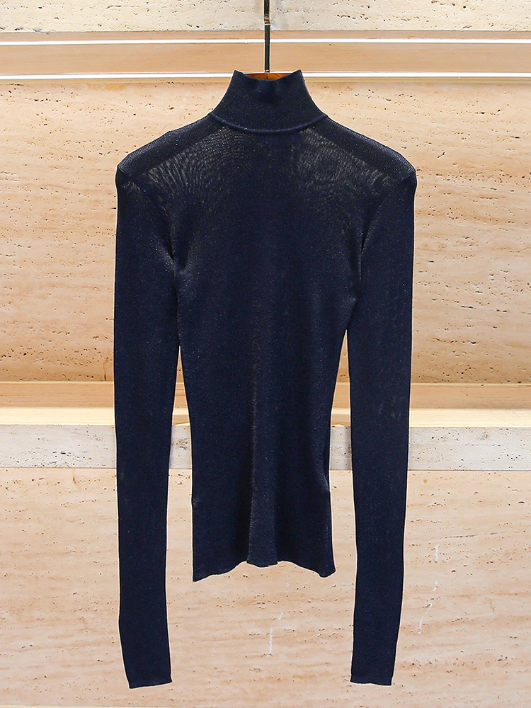 Slim Fit Casual Knitted Sweater Semi High Collar Transparent Design Spring Faion Top for Women by SP Home South Oil
Slim Fit Casual Knitted Sweater Semi High Collar Transparent Design Spring Faion Top for Women by SP Home South Oil
