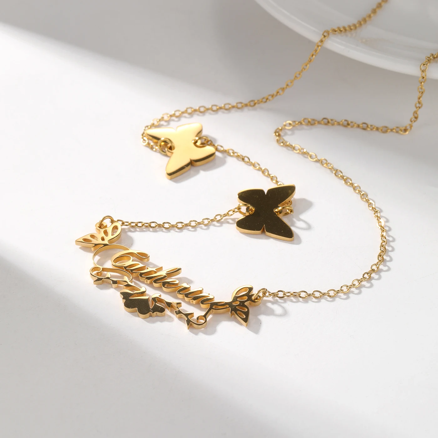 Personalized Custom Name Necklaces for Women Stainless Steel Heart Butterfly Choker Pendant Trendy Summer Jewelry Gift
Personalized Custom Name Necklaces for Women Stainless Steel Heart Butterfly Choker Pendant Trendy Summer Jewelry Gift